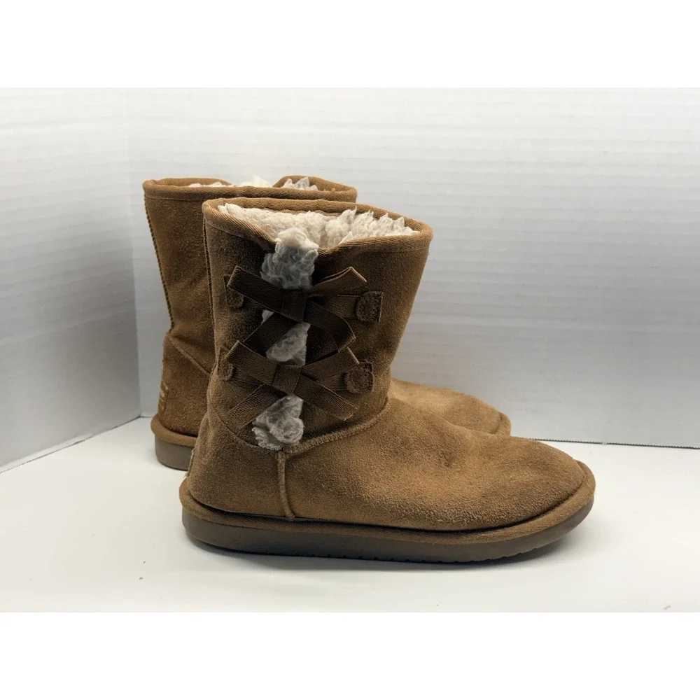 Koolaburra By UGG Women's US 4 Victoria Short‎ Chestnut Faux Fur Boots